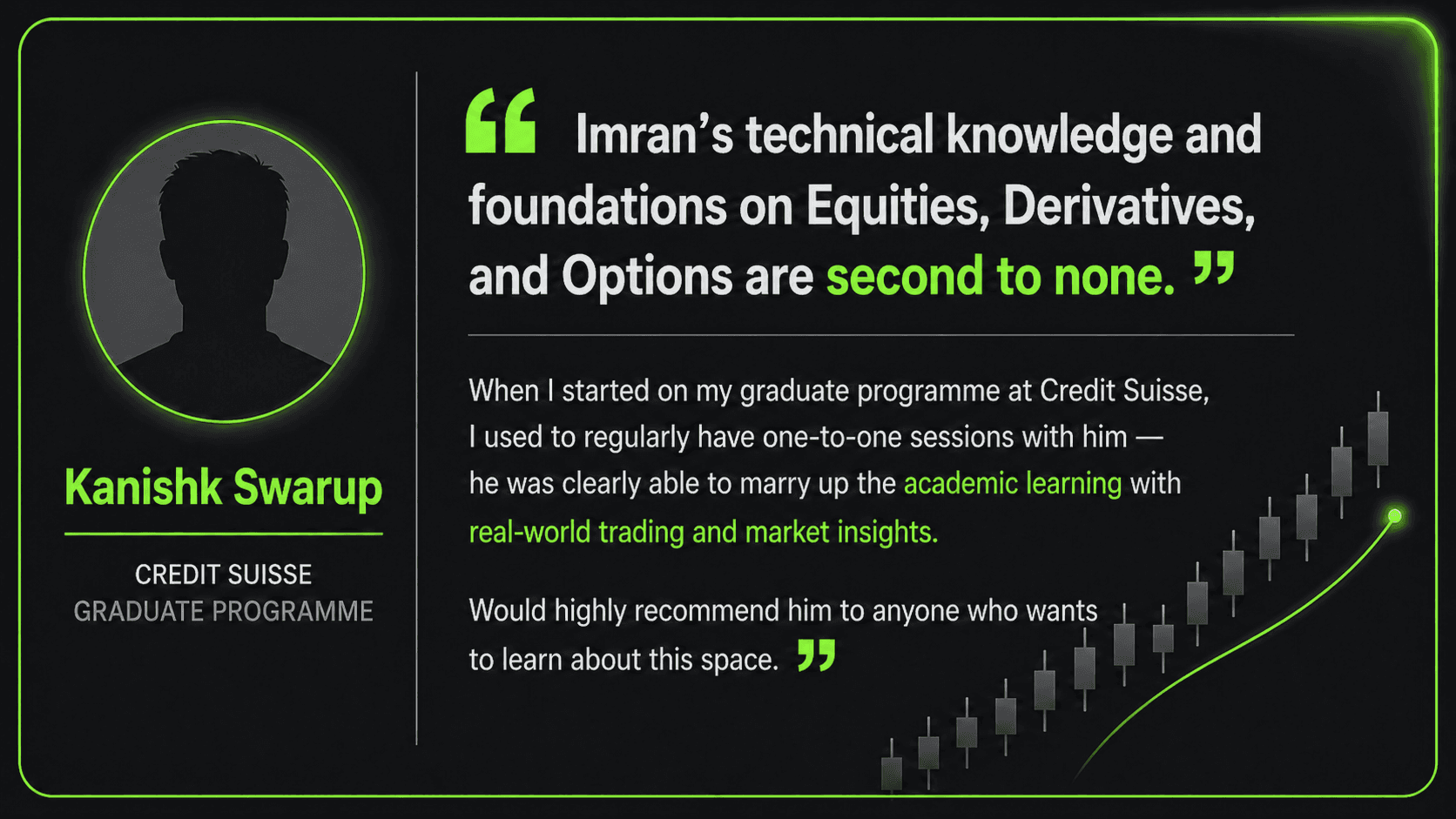 Member testimonial — Kanishk Swarup, Credit Suisse Graduate Programme