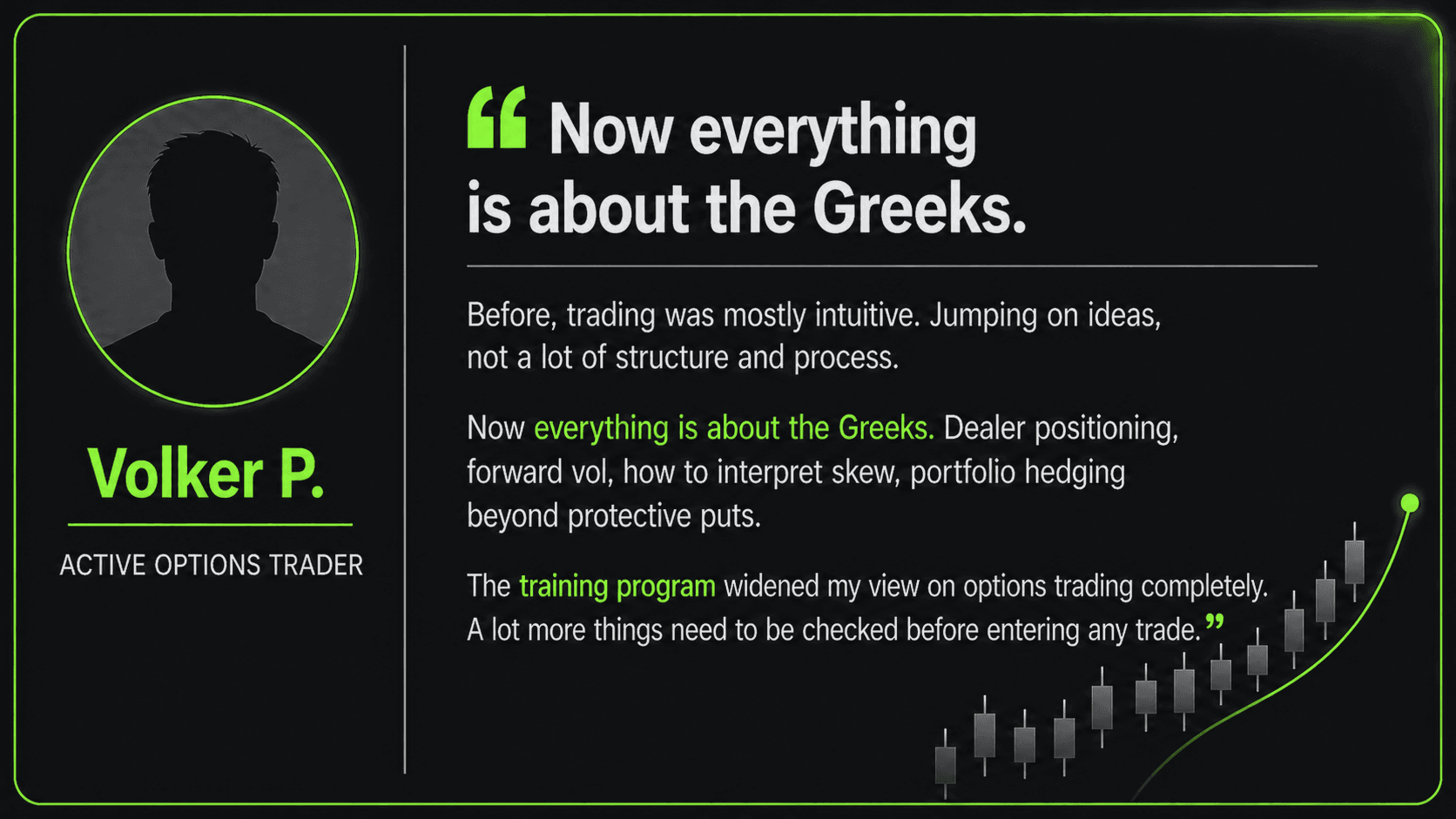 Member testimonial — Volker P., Active Options Trader